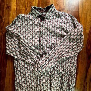 Coveted and Rare! -Skulls WIth Headphones Dress Shirt 100% Cotton [7 Downie St.]